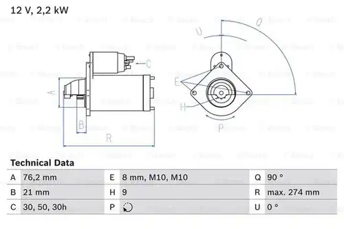 стартер BOSCH 0 986 012 620