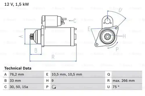 стартер BOSCH 0 986 012 660