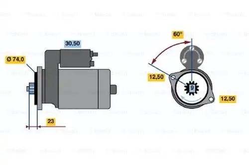 стартер BOSCH 0 986 012 821