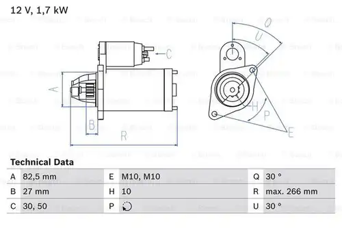 стартер BOSCH 0 986 013 150