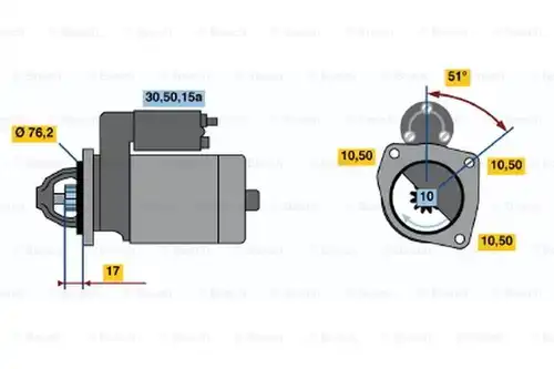 стартер BOSCH 0 986 013 220