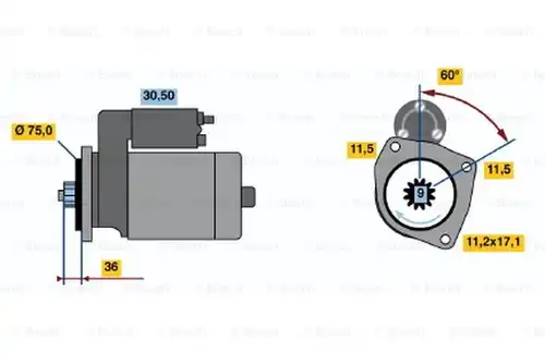 стартер BOSCH 0 986 013 581