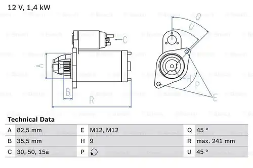 стартер BOSCH 0 986 013 600