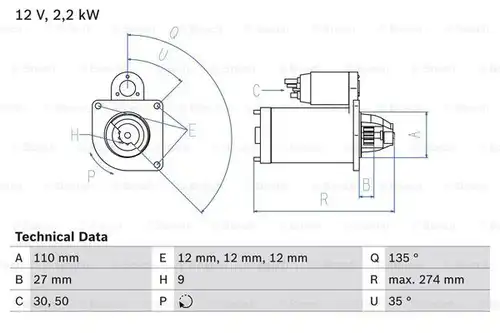 стартер BOSCH 0 986 013 650