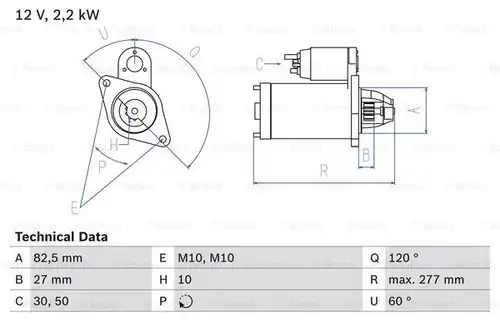 стартер BOSCH 0 986 013 910