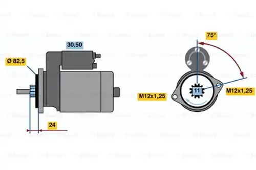 стартер BOSCH 0 986 013 991