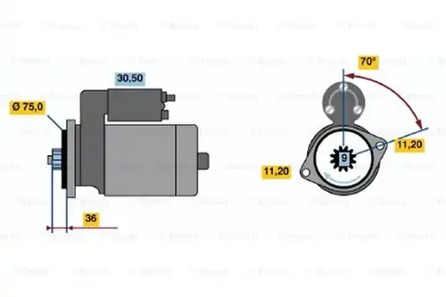 стартер BOSCH 0 986 014 051