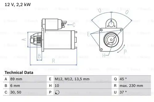 стартер BOSCH 0 986 014 101