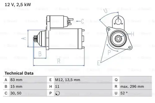 стартер BOSCH 0 986 014 471