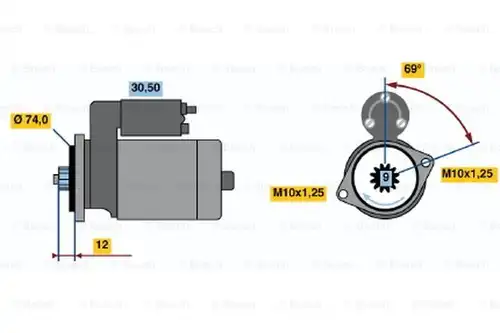 стартер BOSCH 0 986 014 501