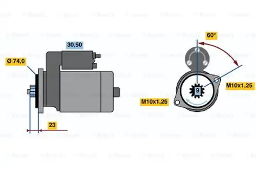 стартер BOSCH 0 986 014 511