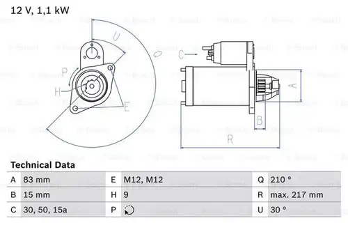 стартер BOSCH 0 986 014 640