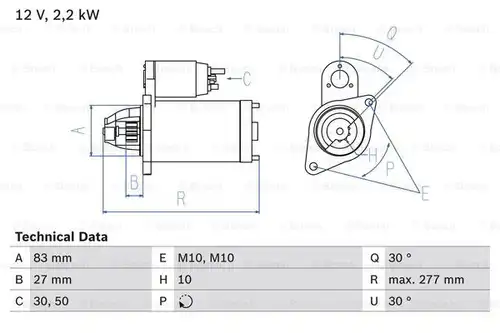 стартер BOSCH 0 986 014 680