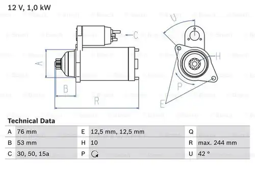 стартер BOSCH 0 986 014 820