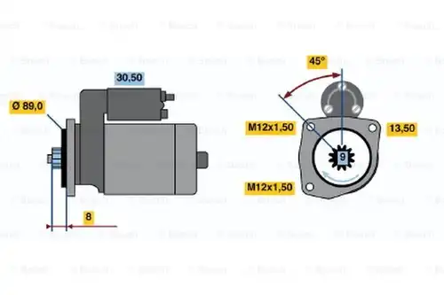 стартер BOSCH 0 986 014 971