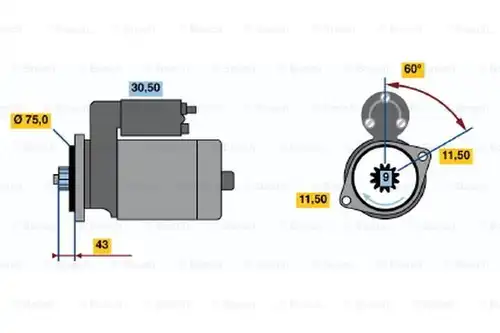 стартер BOSCH 0 986 015 721