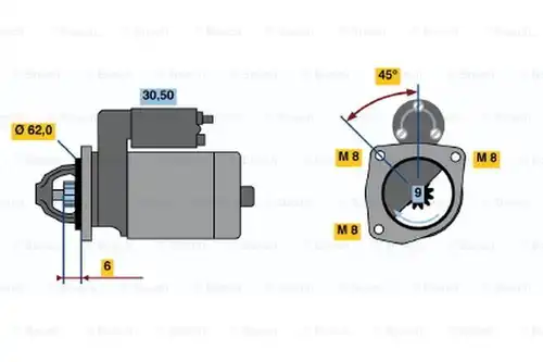 стартер BOSCH 0 986 016 130