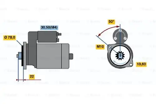 стартер BOSCH 0 986 016 151