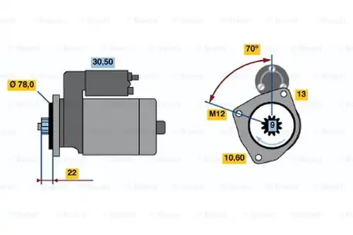 стартер BOSCH 0 986 016 161