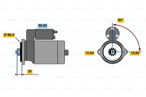 стартер BOSCH 0 986 016 261