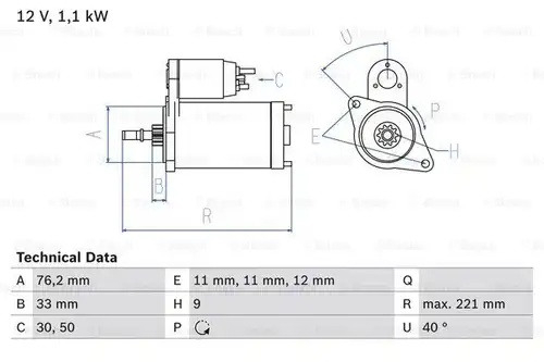 стартер BOSCH 0 986 016 290