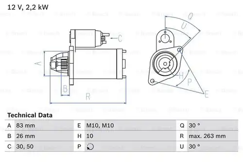 стартер BOSCH 0 986 016 390