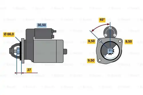 стартер BOSCH 0 986 016 411