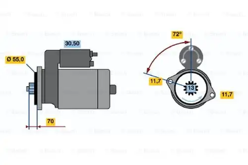 стартер BOSCH 0 986 016 511