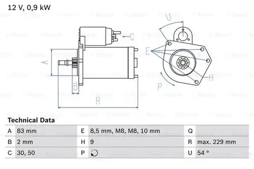 стартер BOSCH 0 986 016 790