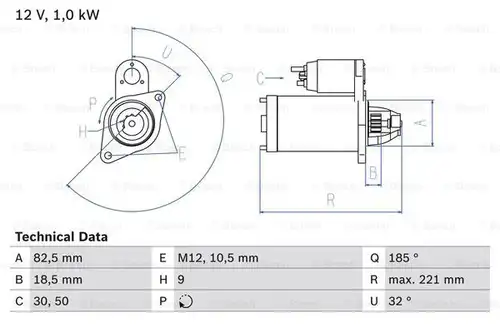 стартер BOSCH 0 986 016 880