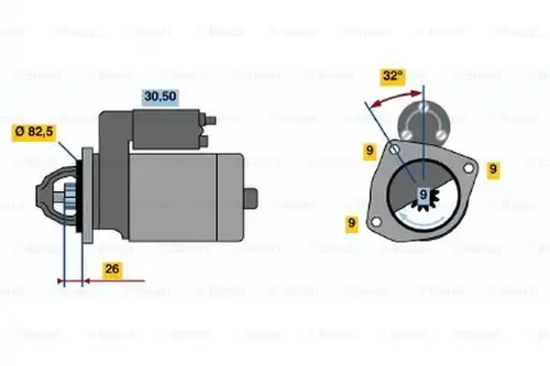 стартер BOSCH 0 986 017 010