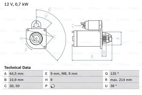 стартер BOSCH 0 986 017 030