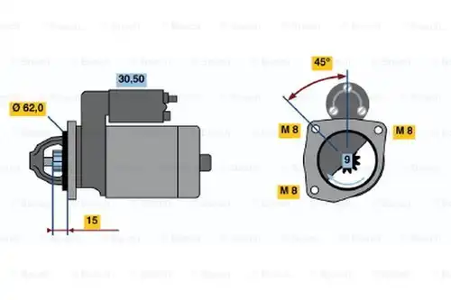 стартер BOSCH 0 986 017 041