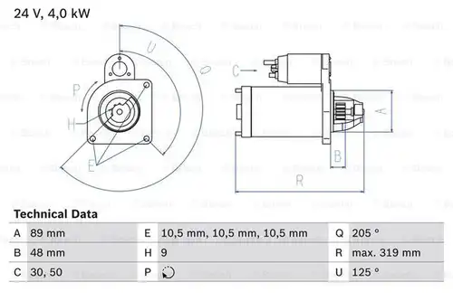 стартер BOSCH 0 986 017 240