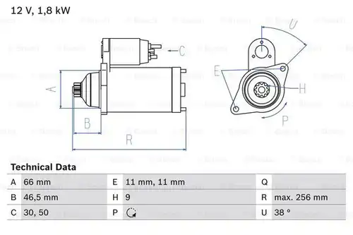 стартер BOSCH 0 986 017 450