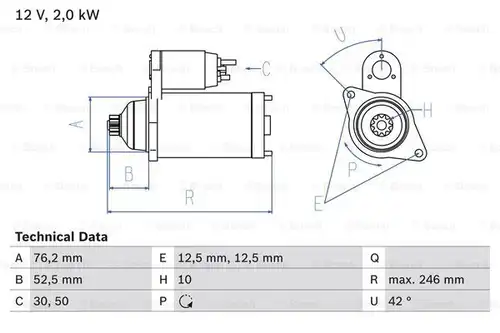 стартер BOSCH 0 986 017 460