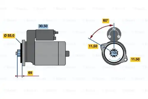 стартер BOSCH 0 986 017 591