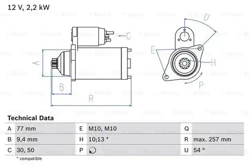 стартер BOSCH 0 986 017 611