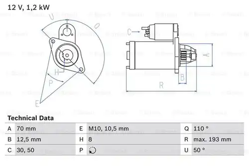 стартер BOSCH 0 986 017 661