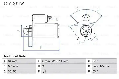 стартер BOSCH 0 986 017 840