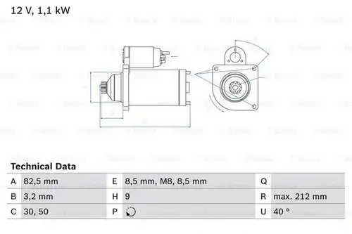 стартер BOSCH 0 986 017 940