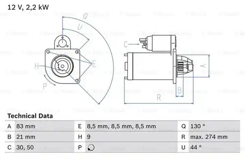 стартер BOSCH 0 986 017 960