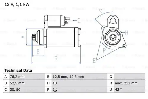 стартер BOSCH 0 986 018 040