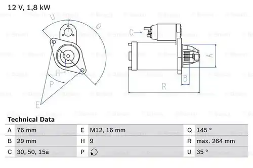 стартер BOSCH 0 986 018 060