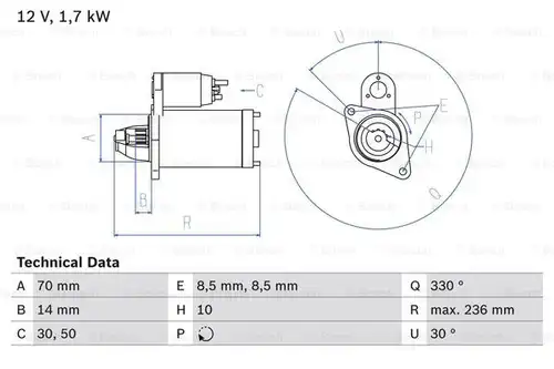 стартер BOSCH 0 986 018 180