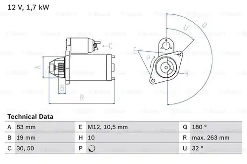 стартер BOSCH 0 986 018 210