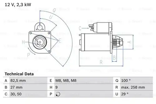 стартер BOSCH 0 986 018 490