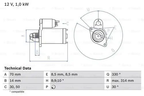 стартер BOSCH 0 986 018 570