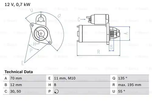 стартер BOSCH 0 986 018 630