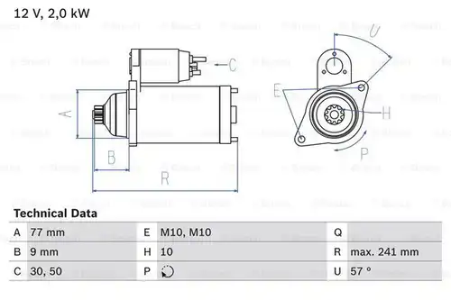 стартер BOSCH 0 986 018 731